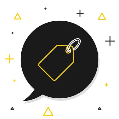 Satır Boş etiket şablon fiyat etiketi simgesi beyaz arkaplan üzerinde izole. Boş alışveriş indirimi etiketi. Şablon indirimli afiş. Renkli taslak konsepti. Vektör