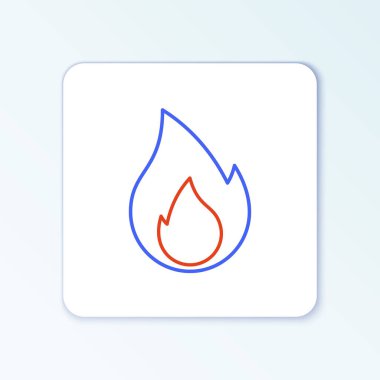 Ateş hattı simgesi beyaz arkaplanda izole edildi. Isı sembolü. Renkli taslak konsepti. Vektör