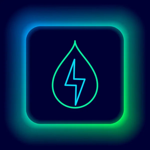 Icono Energía Agua Aislado Sobre Fondo Negro Concepto Ecológico Con — Archivo Imágenes Vectoriales