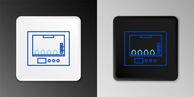 Gri arka planda izole edilmiş yumurta ikonu için çizgi kuvözü. Renkli taslak konsepti. Vektör