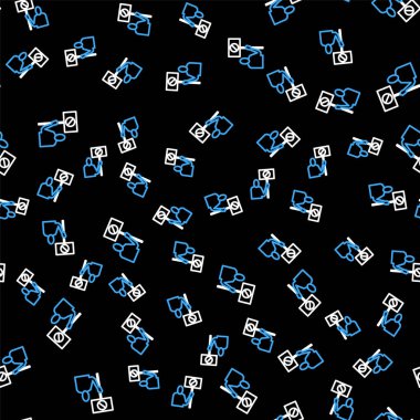 Çizgi Doğa kurtarma protesto simgesi siyah arkaplanda izole edilmiş kusursuz desen. Dünya gezegeni koruması, çevre sorunları gösterisi. Vektör