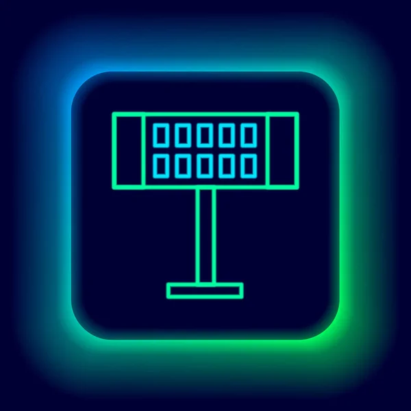 Ligne Lumineuse Néon Icône Chauffage Électrique Isolé Sur Fond Noir — Image vectorielle