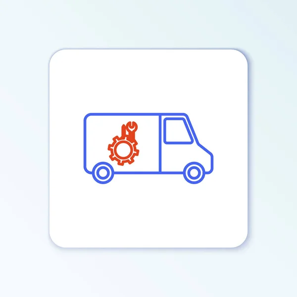 Иконка Автосервиса Выделена Белом Фоне Ремонтный Автомеханик Знак Обслуживания Красочная — стоковый вектор
