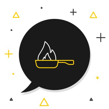 Hattı Kızartma simgesi beyaz arkaplanda izole edildi. Kızartma veya kızartma gıda sembolü. Renkli taslak konsepti. Vektör