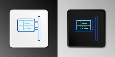 Gri arkaplanda çizgi toplu taşıma simgesi izole edildi. Mekanik skor tabelası. Trendeki billboarddaki uçuş bilgileri. Renkli taslak konsepti. Vektör