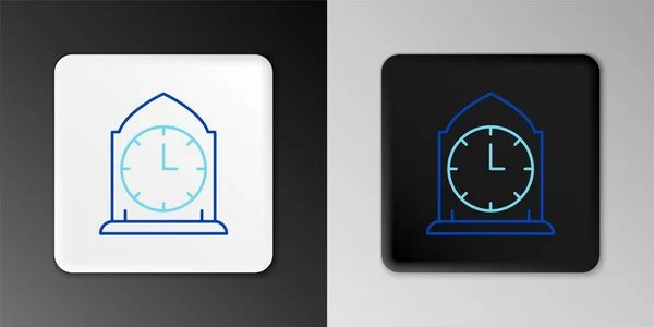 Icono Reloj Línea Aislado Sobre Fondo Gris Símbolo Tiempo Concepto — Archivo Imágenes Vectoriales