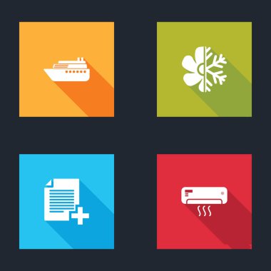 Gemi, klima, yeni dosya ve simge ekle. Vektör.