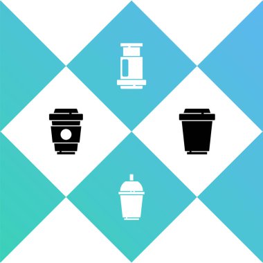 Kahve fincanını hazır et, uçak kahvesi ve ikon. Vektör.