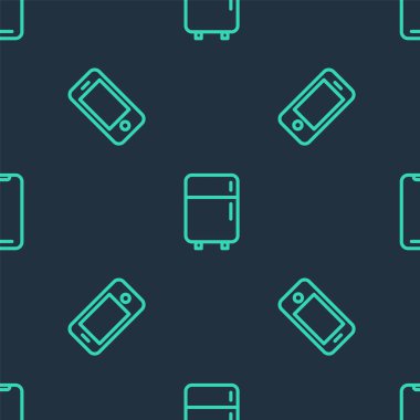 Buzdolabı, akıllı telefon ve kusursuz şablona ayarlayın. Vektör