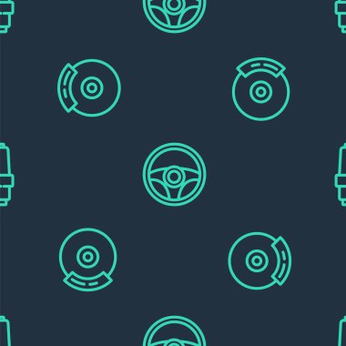 Hat direksiyonu, araba fren diski kalibreli ve bujili kusursuz şablon. Vektör