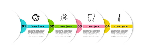 设置线牙齿美白 和牙齿探险者天秤 业务信息模板 — 图库矢量图片