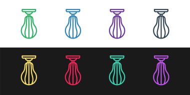 Kum torbası simgesini siyah beyaz arkaplanda ayır. Vektör