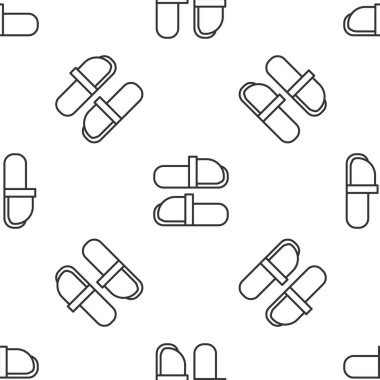 Gri çizgili Sauna ayakkabı ikonu beyaz arka planda izole edilmiş kusursuz desen. Vektör