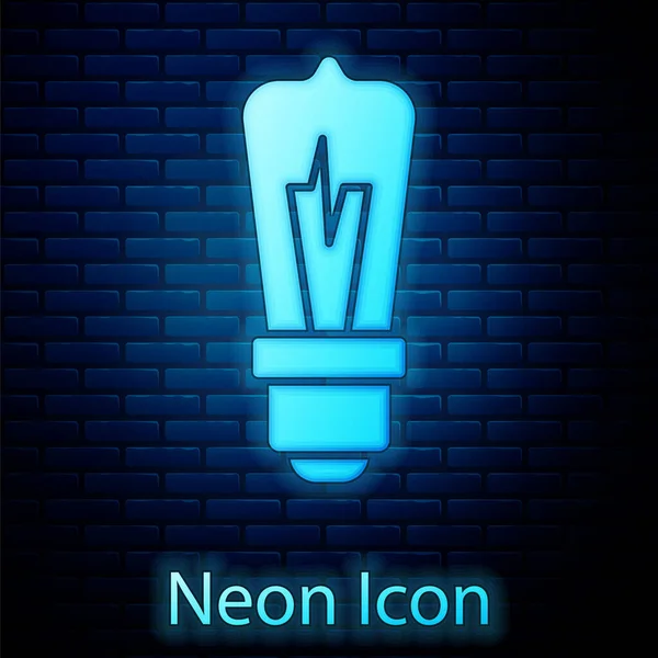 Ampoule Lumineuse Néon Avec Concept Icône Idée Isolée Sur Fond — Image vectorielle