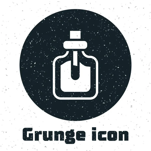 Grunge Ícone Perfume Isolado Fundo Branco Desenho Vintage Monocromático Vetor — Vetor de Stock