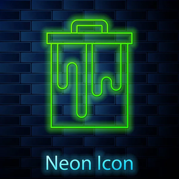Ragyogó Neon Vonal Honeycomb Ikon Elszigetelt Téglafal Háttér Mézsejt Szimbólum — Stock Vector