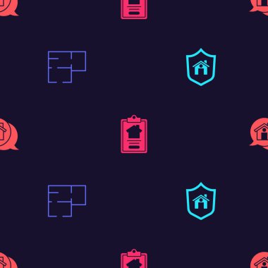 House 'u kalkanla, planla, sözleşmeyle ve emlak mesaj eviyle kusursuz bir düzene sokun. Vektör