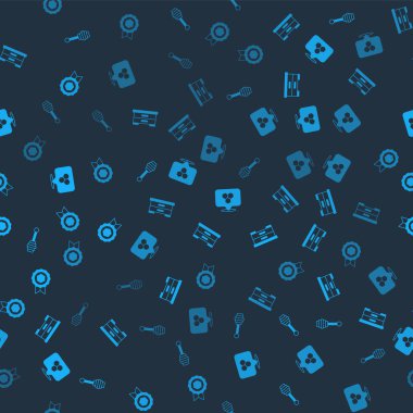 Bal kovanı çubuğu, arılar için kovan, bal peteği konumu ve madalyayı kusursuz desenlere ayarlayın. Vektör