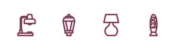 设置线台灯 花园灯 楼层图标 — 图库矢量图片