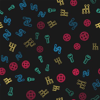 Hat hattı akü şarj kablosu, uzaktan kumandalı anahtar, vites kolu ve alloy tekerleği kusursuz desenli. Vektör