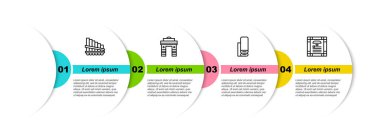 Pan flüt hattı, Delhi 'deki Hindistan Kapısı, Hint tekstil kumaşı ve anayasa günü. Ticari bilgi şablonu. Vektör