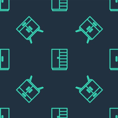 Gardırop 'u, Sandık' ı ve pürüzsüz desenleri ayarlayın. Vektör