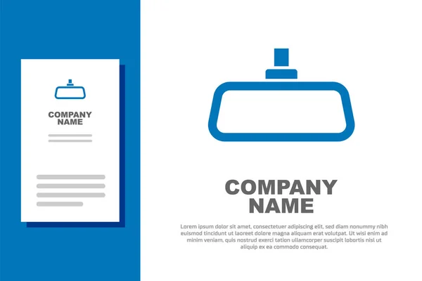 Icono Del Espejo Del Coche Azul Aislado Sobre Fondo Blanco — Archivo Imágenes Vectoriales