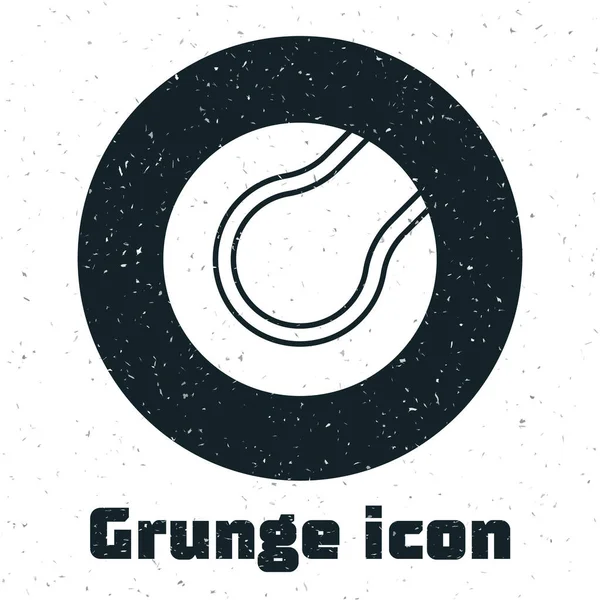 Grunge Tennisball Ikone Isoliert Auf Weißem Hintergrund Sportgeräte Monochrome Vintage — Stockvektor