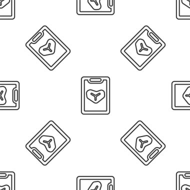 Gri Hat Restoran Kafe menü ikonu beyaz arka planda izole edilmiş kusursuz desen. Vektör