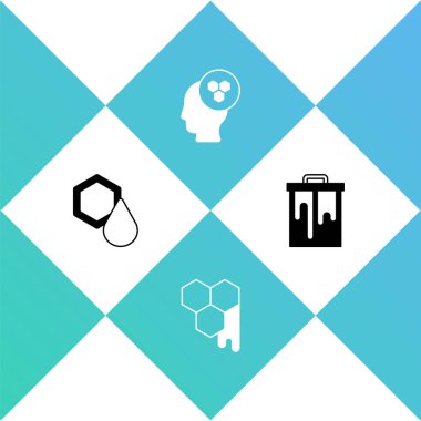 Bal peteği, arıcı ve ikonu ayarla. Vektör