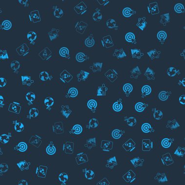 Roket gemisi, oklu hedef, Satranç ve Gezegen bayrağını kusursuz desene ayarlayın. Vektör