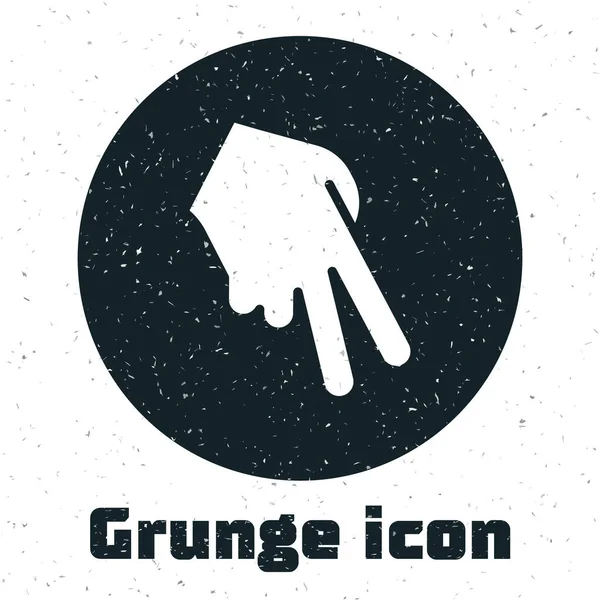 Grunge Icône Gant Baseball Isolé Sur Fond Blanc Dessin Vintage — Image vectorielle