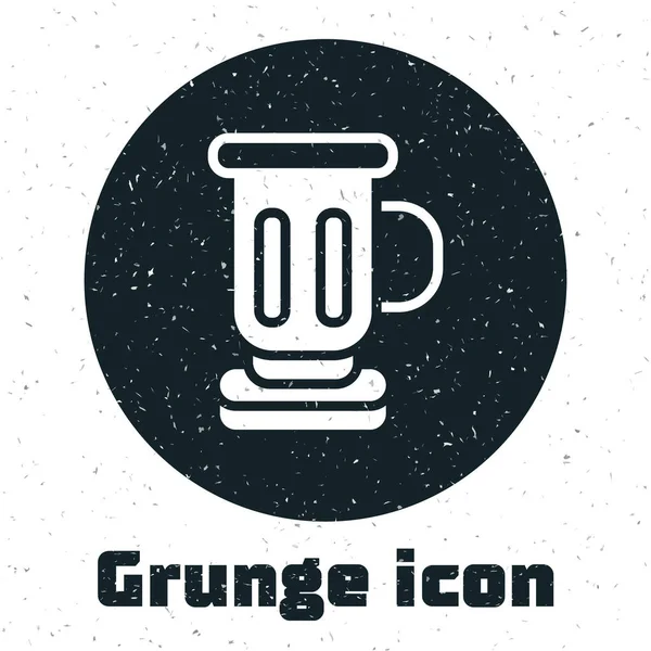 Grunge Icône Gobelet Médiéval Isolé Sur Fond Blanc Dessin Vintage — Image vectorielle