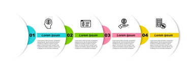 İş adamlarının zihin planlaması, dolarla online bankacılık El Verme ve House 'a indirimli indirim. Ticari bilgi şablonu. Vektör