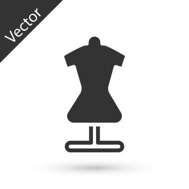 Gri Manken simgesi beyaz arkaplanda izole edildi. Terzi mankeni. Vektör.