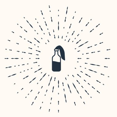 Gri Kokteyl Molotof simgesi bej arka planda izole edildi. Soyut çember rastgele noktalar. Vektör.