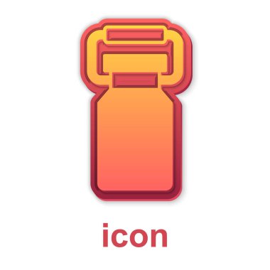 Beyaz arka planda izole edilmiş süt ikonu için altın konteynır. Vektör