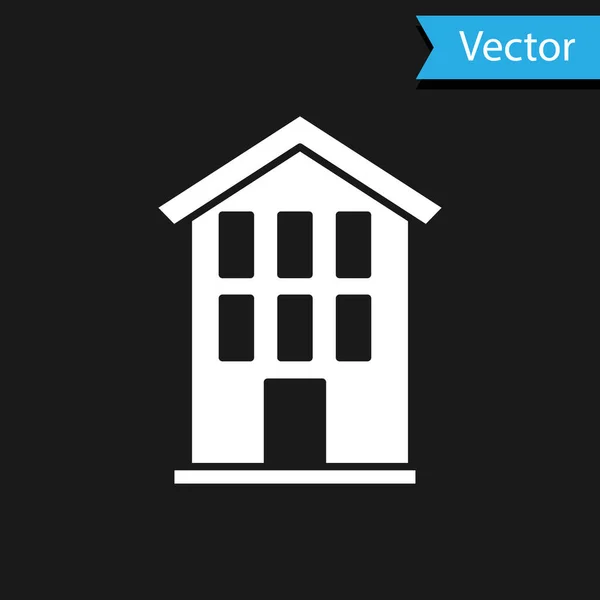 Ikone Des Weißen Hauses Isoliert Auf Schwarzem Hintergrund Heimatsymbol Vektor — Stockvektor