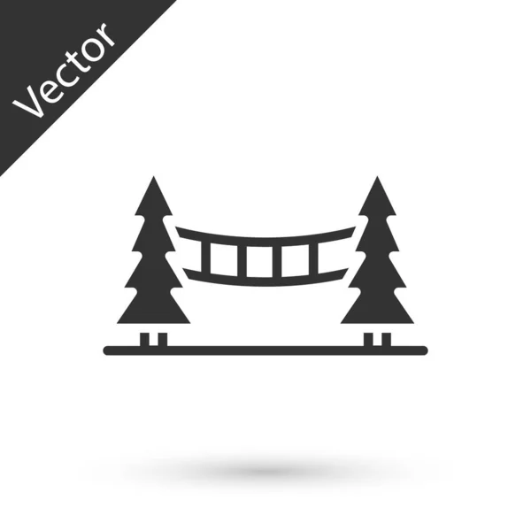 Grey Capilano Puente Colgante Vancouver Canadá Icono Aislado Sobre Fondo — Vector de stock