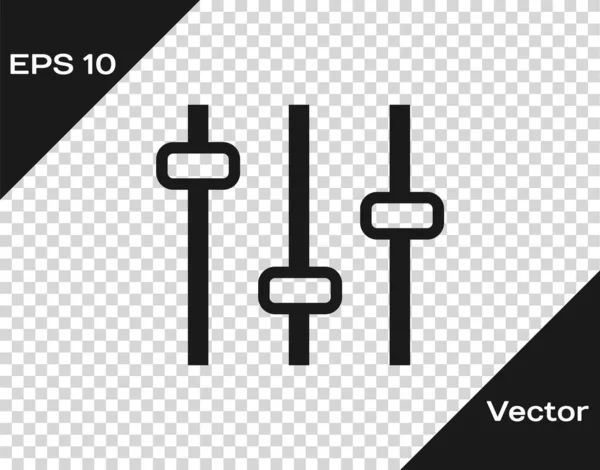 Ícone Equalizador Música Preta Isolado Fundo Transparente Onda Sonora Tecnologia — Vetor de Stock
