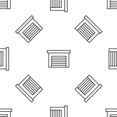 Gri çizgi Garaj ikonu beyaz arka planda kusursuz desen izole etti. Vektör.