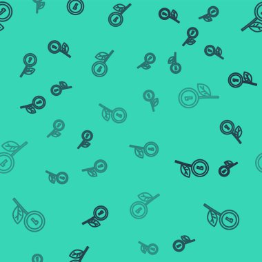 Siyah çizgi dolar bitki simgesi yeşil arka planda izole edilmiş pürüzsüz desen. İş yatırımı büyüme konsepti. Para tasarrufu ve yatırım. Vektör.