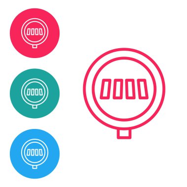 Kırmızı çizgi yaya geçidi ikonu beyaz arka planda izole edildi. Trafik kuralları ve güvenli sürüş. Simgeleri daire düğmelerine ayır. Vektör