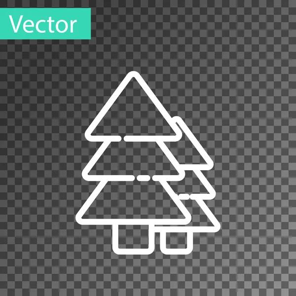 Hvid Linje Træikon Isoleret Gennemsigtig Baggrund Skovsymbol Illustration Vektor – Stock-vektor