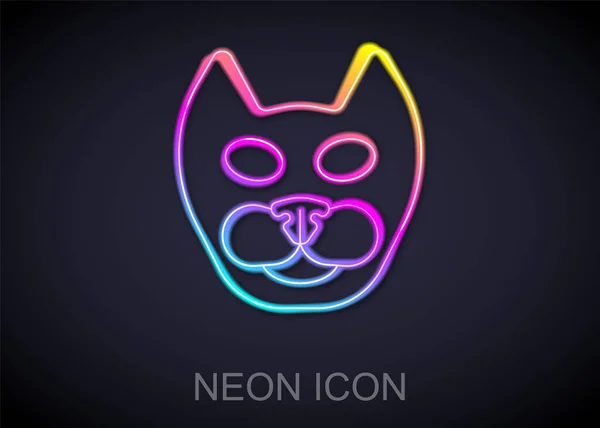 Leuchtendes Neon Line Cat Symbol Isoliert Auf Schwarzem Hintergrund Vektor — Stockvektor