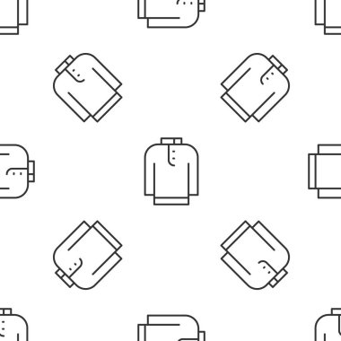 Gri çizgi Shirt Kurta ikonu beyaz arka planda izole edilmiş kusursuz desen. Vektör