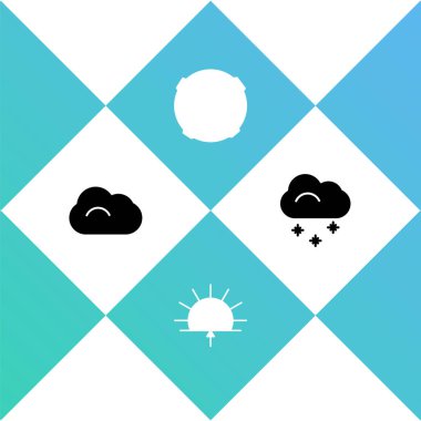 Set Cloud, Sunrise, Moon and with snow icon. Vector.