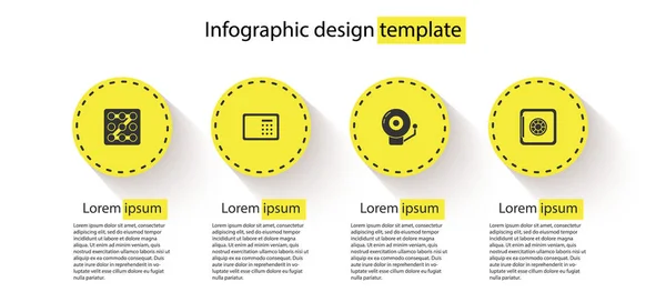 Встановіть Захист Від Графічних Паролів Безпечний Дзвінок Тривоги Бізнес Інфографічний — стоковий вектор
