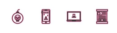 Set line Bomb ready to explode, Laptop, Mobile and playing in game and Game guide icon. Vector.