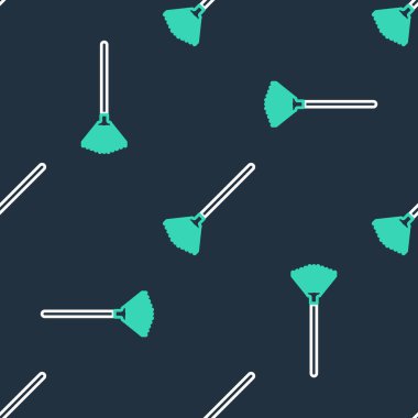 Çizgi bahçe tırmığı siyah arkaplanda izole edilmiş ikon iz bırakıyor. Bahçecilik, tarım, çiftçilik aleti. Toprak işçisi. Vektör